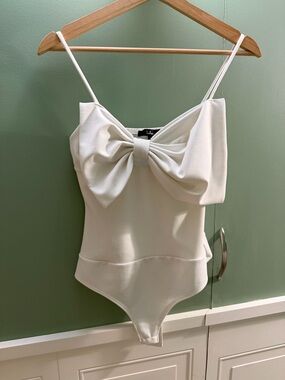 Lulu's Cream Twist-Front Bodysuit